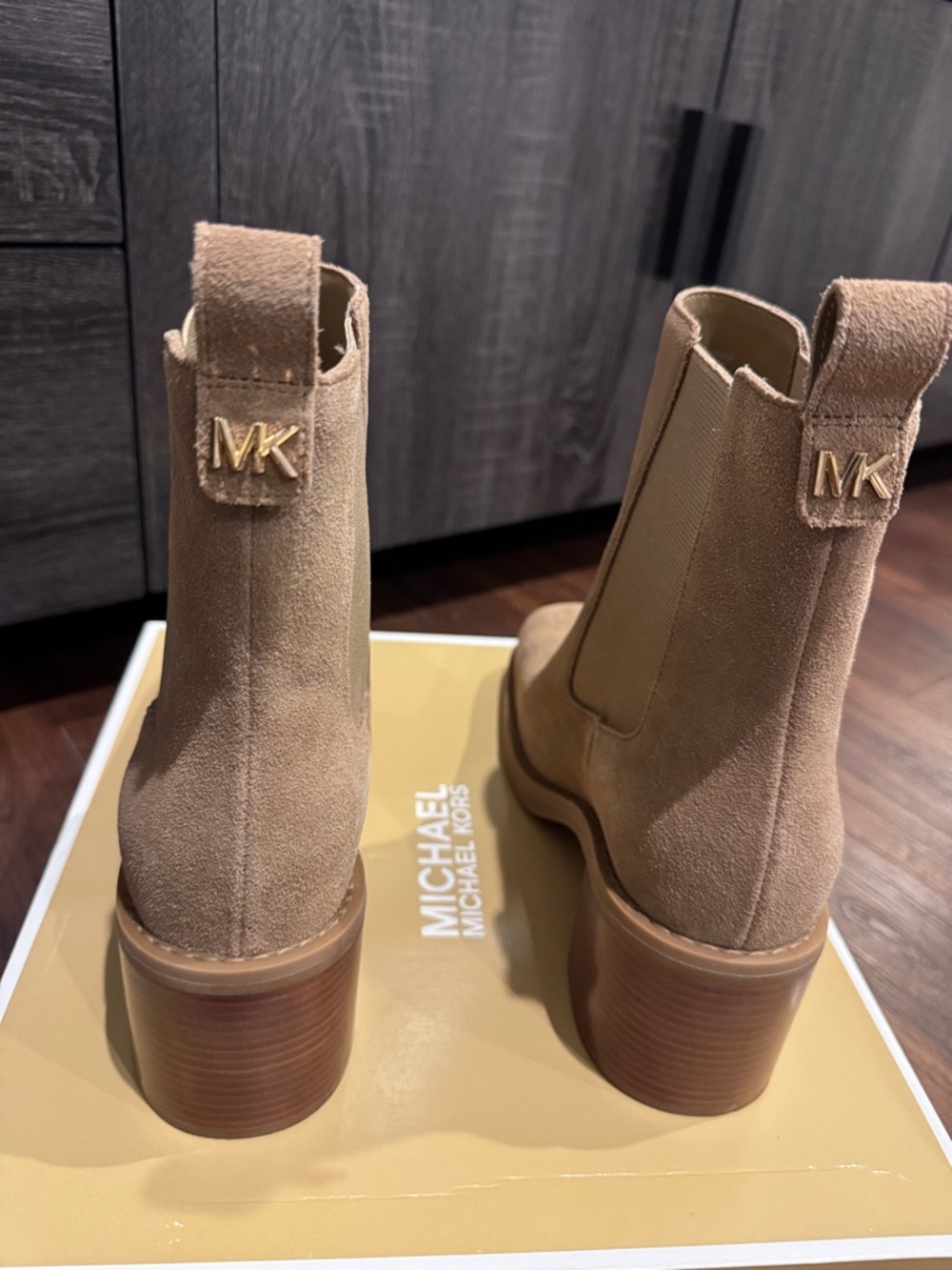 MICHAEL Michael Kors Houston Tan Leather Block Heel Bootie - Picture 8 of 12
